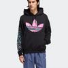 adidas Originals Black Men's Watercolor Printing Hooded Pullover Sweatshirt ED6273