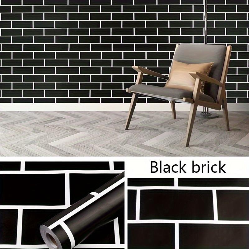 

1 рулон старомодных обоев с черным кирпичом размером 17,7 * 393,7 дюйма с самоклеящимся и подвижным внутренним фоном и украшением вашего собственного дома! 45*1000cm/17.7 * 393.7in