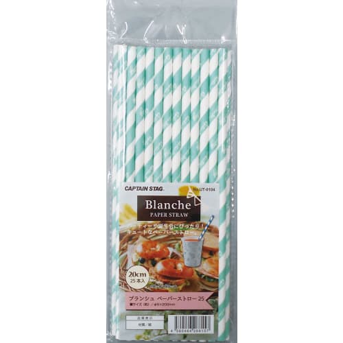 Disposable Paper Straws, 20cm Long, Pack of 25, Blanche