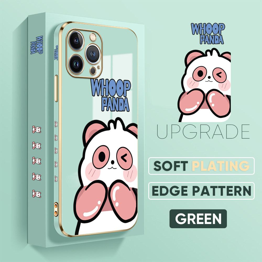 For iPhone 16 15 Max Samsung S24 S23 Plus A15 A35 A53 A73 Xiaomi 11T 12T 13T Redmi 13C Cartoon Cute Panda Soft Plated TPU Phone Case