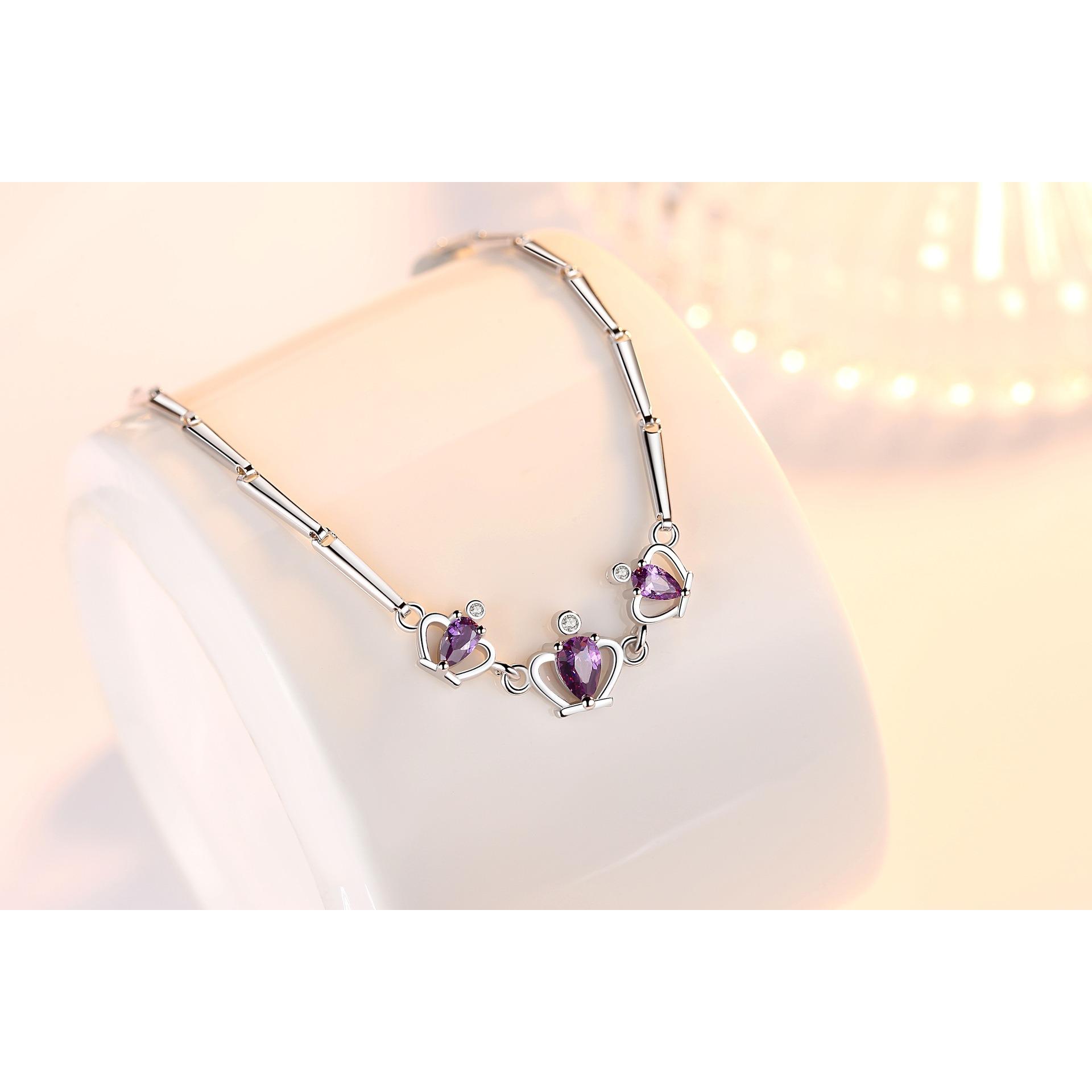 

Weihua Цирконий браслет принцессы с короной, женский корейский вариант, посеребренные модные и элегантные украшения Adjustable size