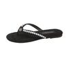 Fairy Cool Slippers Pearl Small Fragrant Style Fashion Rhinestone Clip Slippers Female Summer Outer Wear Toe Herringbone Flat Bottom with Skirt Frenc