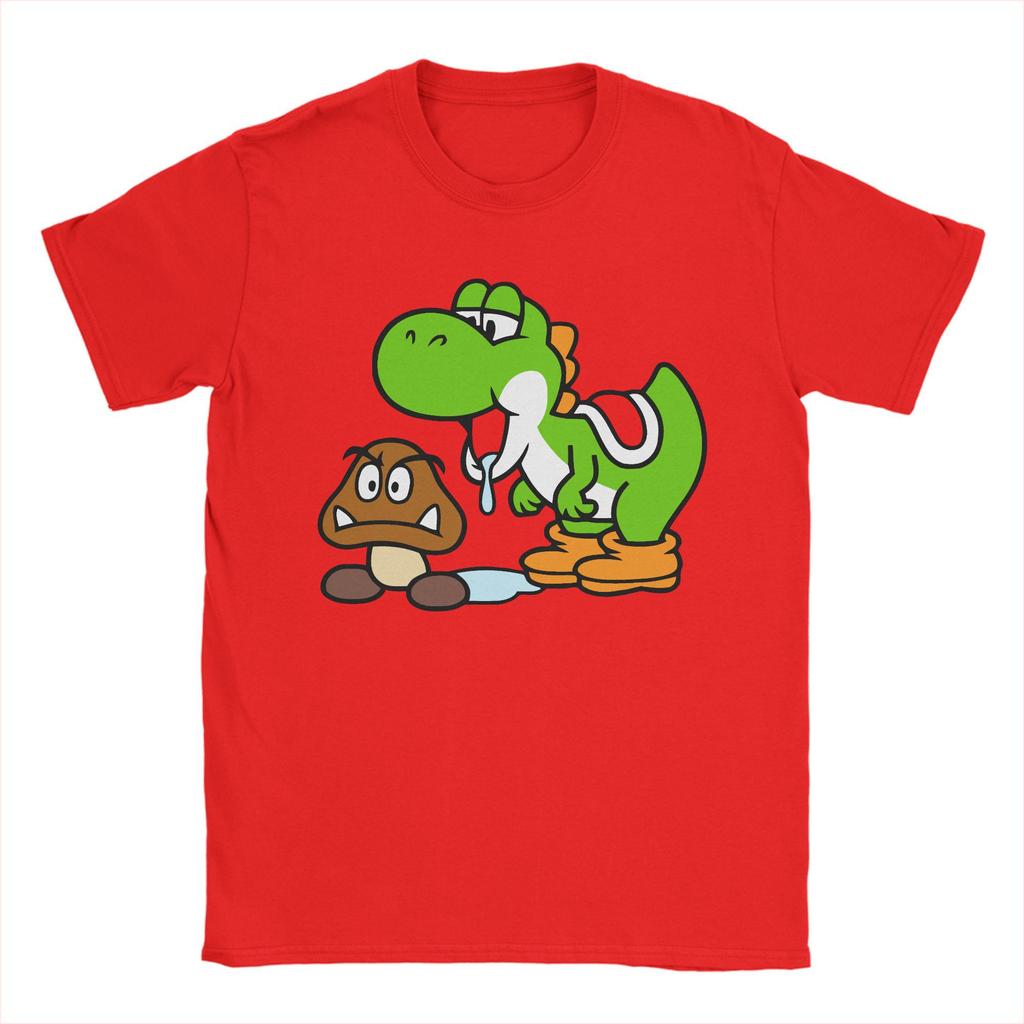Super Marios Yoshi and Goomba Men's Women's T Shirts Casual Tee Shirt Short Sleeve Crew Neck T-Shirt Cotton 3XL Clothes