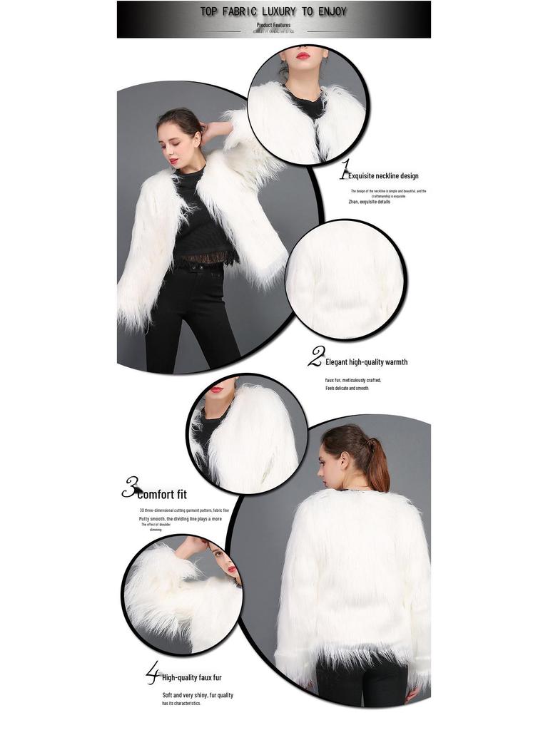 Women's Faux Fur Short Coat - Washable Wool, European & American Style