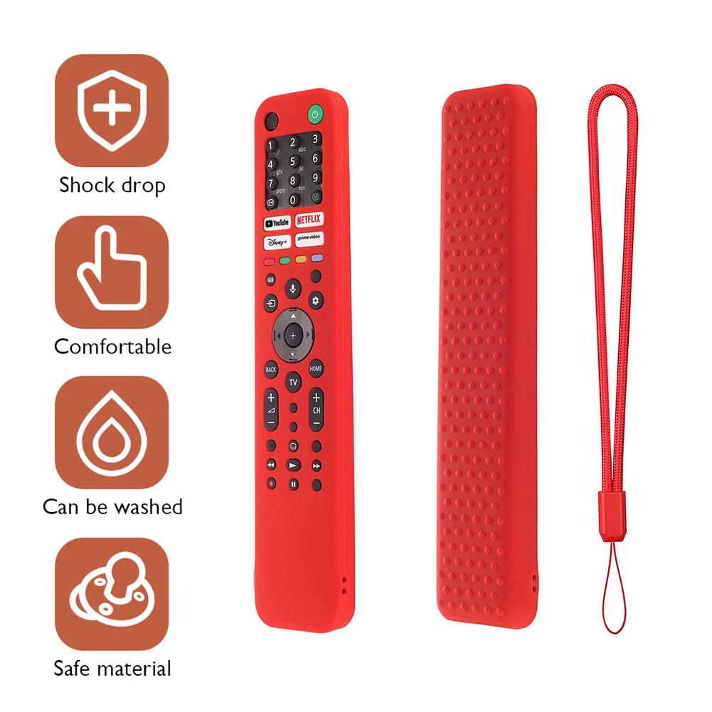 Durable Washable Silicone TV Remote Cover Protector Sleeve with Detachable Lanyard for Sony RMF-TX520 Remote Models
