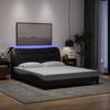 VidaXL Bed Frames with LED Lights, Double Bed with Headboard Cushion, Adult Bed, Bedroom Furniture, Modern, Black 3213713