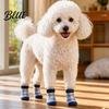 Durable Cotton Socks for Dogs 4Pcs Plaid Dog Socks Anti-Slip Pet Paw Covers with Adjustable Pattern Straps Breathable Ribbed Protectors Indoor