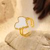 European and American ins style 18K stainless steel ring simple light luxury geometric love live titanium steel ring jewelry women