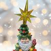 Lighted Up Santa Christmas Tree Decor 11 Inch Resin Old Man Christmas Tree Light with Multicolored Lights And Star Topper for Holiday Tabletop Decor