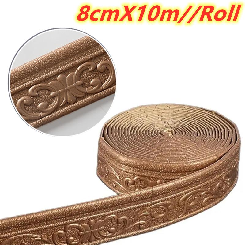 10m/Rolle 3D Wandverkleidung Linie Sockelleiste Selbstklebende Wasserdichte Fußleiste Tapete Wandaufkleber Für Zimmer Dekoration