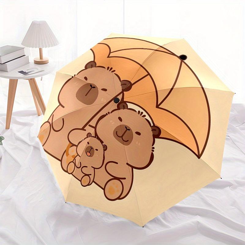 1pc Bear Family Umbrella Illustration Umbrella with Plastic Handle,Suitable for All Seasons Home Travel Outdoor UmbrellaSanlio119