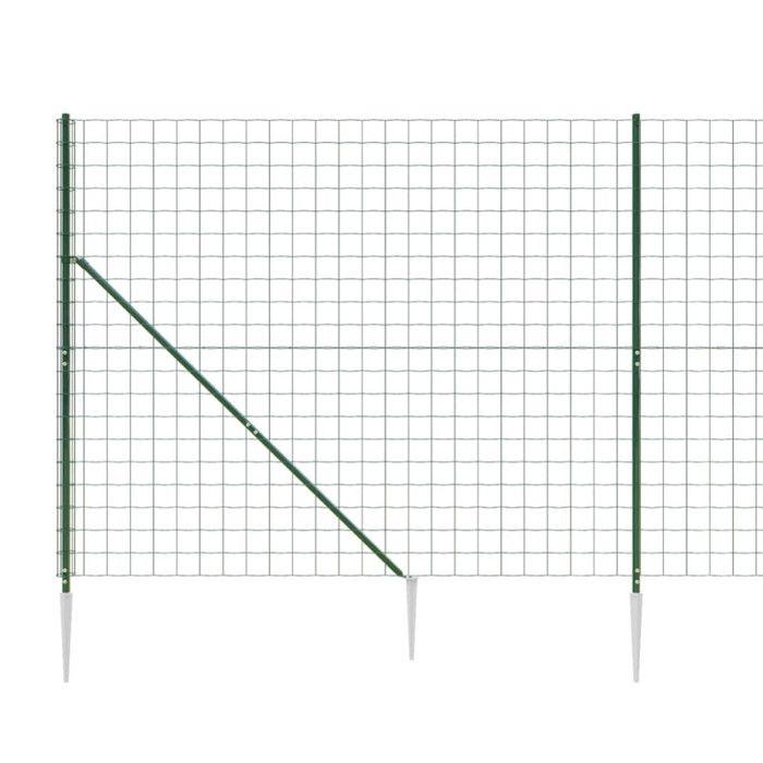 VidaXL Clôture en Treillis Métallique et Piquet d'Ancrage, Panneau de Clôture Décoratif, Barrière de Protection Jardin Patio 154141