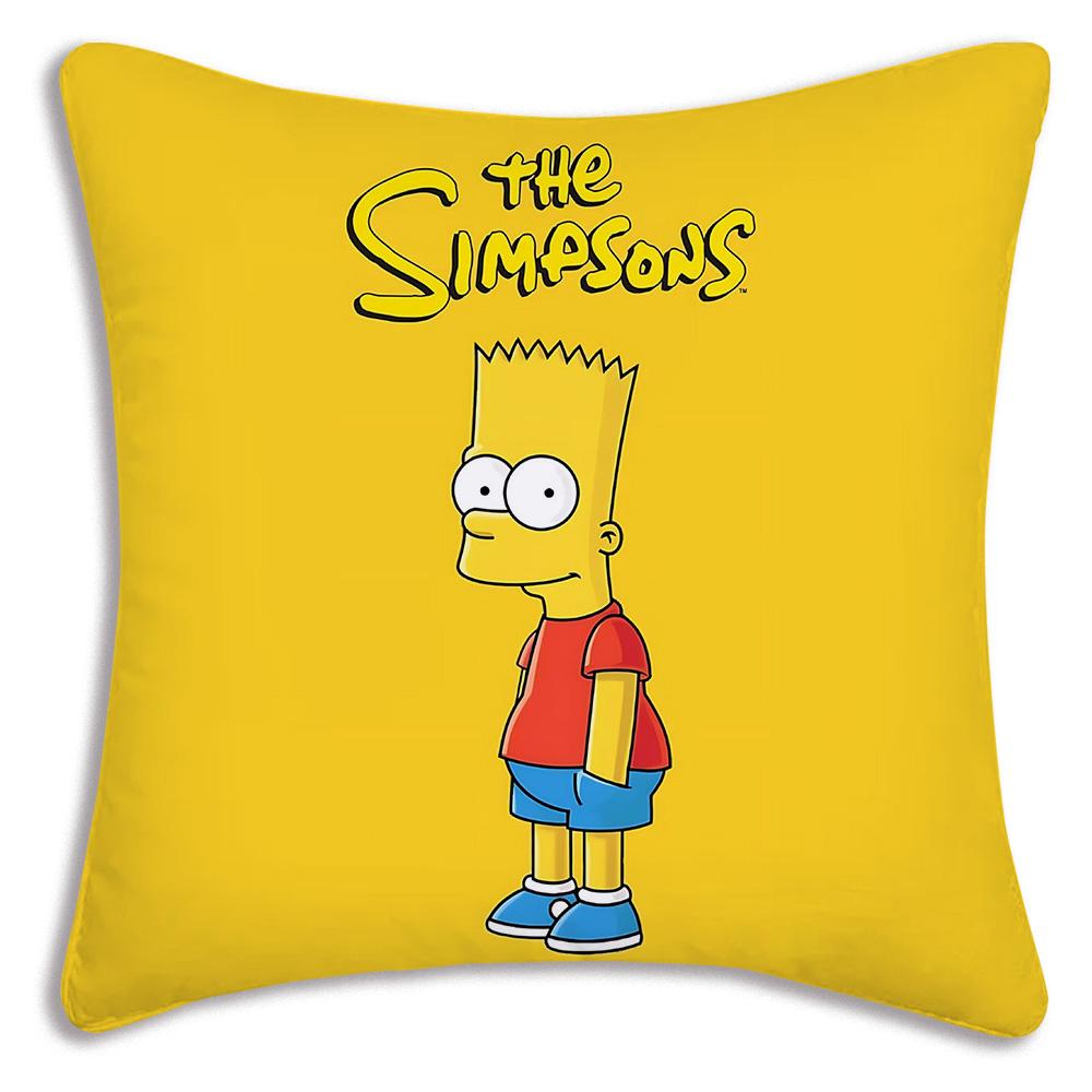 Funda de Almohada de Dibujos Animados Para S-Simpsonss Fundas Decorativas para Sofá del Hogar Impresión a Doble Cara Felpa Corta Funda de Cojín Linda