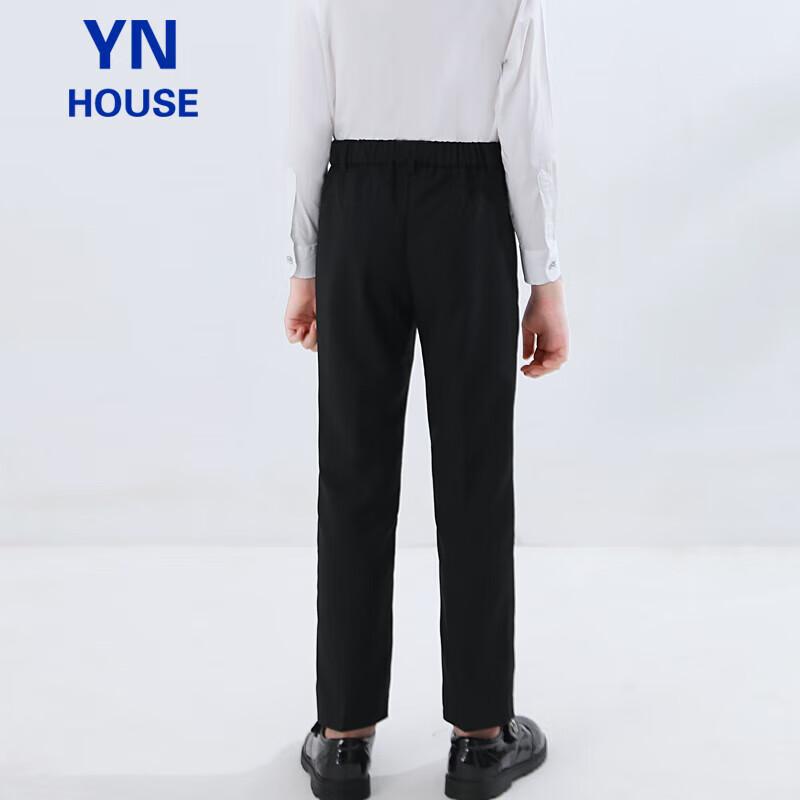 Yinuofang Children's Pants, Boys And Girls Suit Pants, Black, Children's Day Performance Costume, Host Tuxedo Formal Wear, Long Trousers