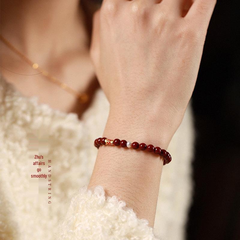 Purple Gold Sand Koi Cinnabar Bracelet - Abundance and Luck Benmingnian Jewelry.