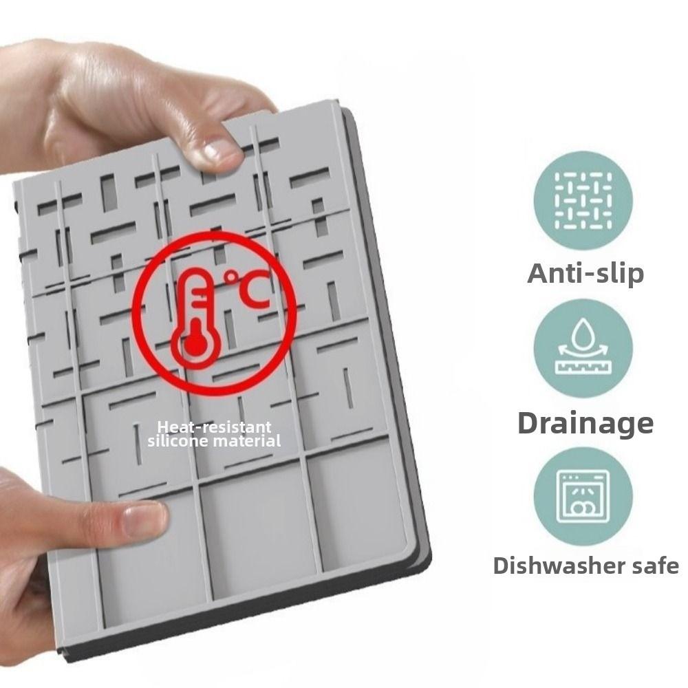 Heat Insulation Silicone Drainage Mat Slope Design Kitchen Sink Storage Mat  Dish Drying