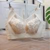 Large size embroidered tube top bra, large chest showing small thin cup underwear, close sub-breasts, wide shoulder straps, soft steel ring adjustment