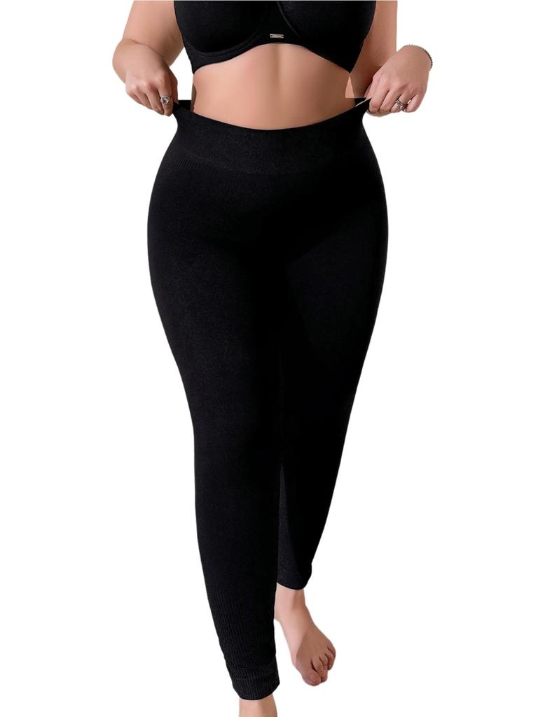 Plus size yoga pants women's plus fat plus running sports leggings fat fitness high waist seamless trousers