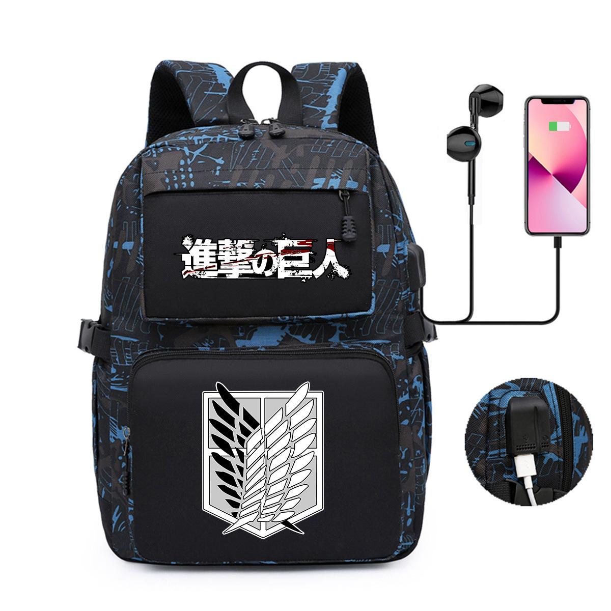 

Peripheral Printed Backpack Youth School Bag Usb Computer Bag Backpack