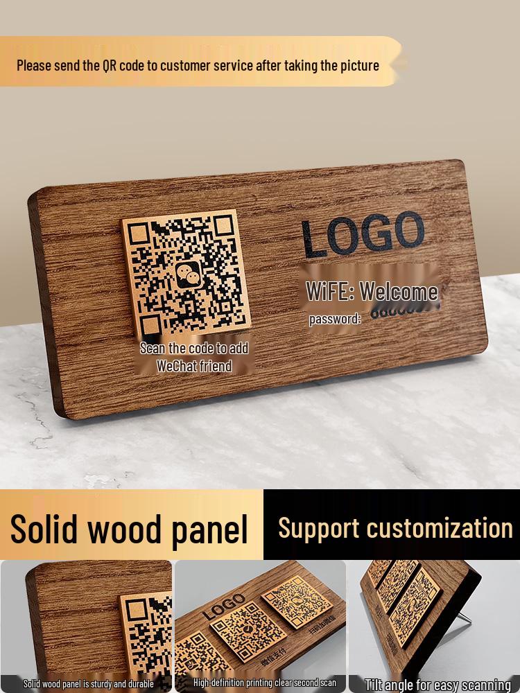 Soporte de Exhibición de Código QR Acrílico Personalizado para Pagos Alipay y WeChat