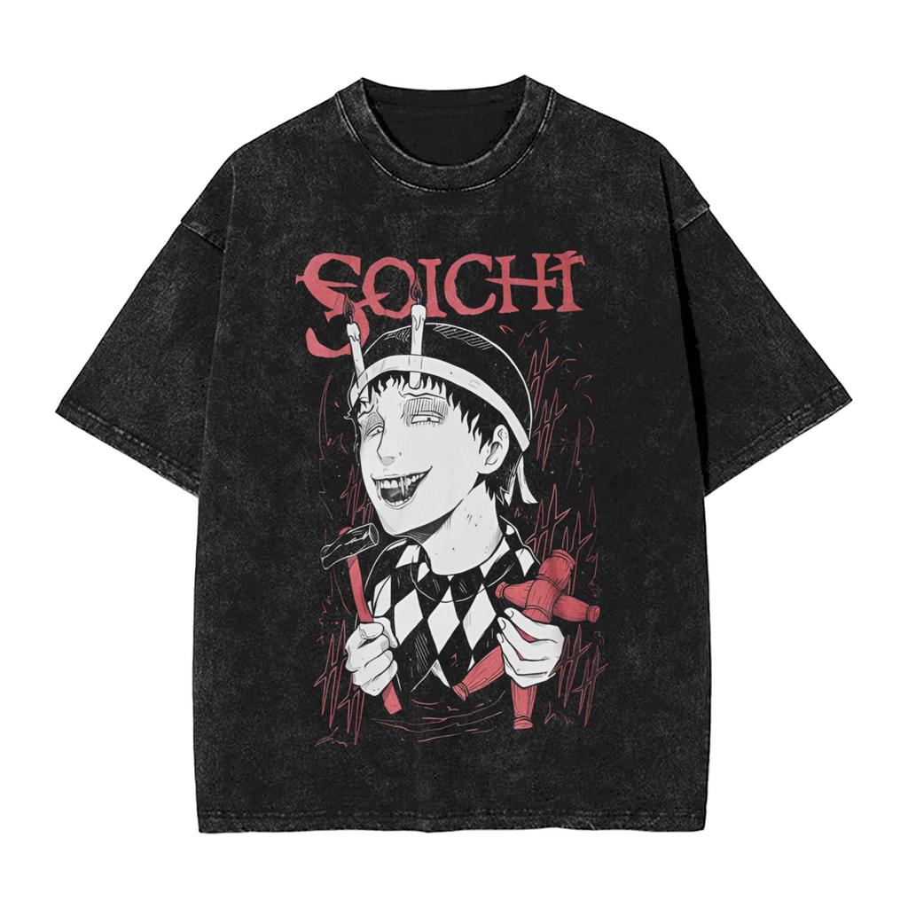 Tomie Manga Graphic Tshirt Vintage Washed Oversized T Shirt Summer Breathable Cotton Soft Short Sleeved Tees Men Women Clothing