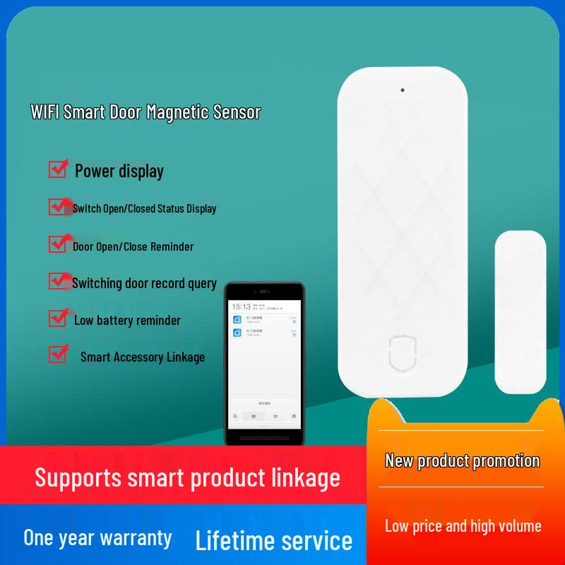 Smart Home WiFi Magnetic Door/Window Alarm - Remote Reminder & Anti-Theft System