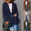 Women S Simple Solid Color Corduroy Long Sleeve Lapel Single Breast Pocket Small Suit Coat
