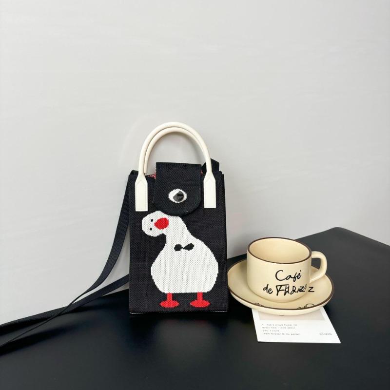 Ns Mobile Phone Bag Cartoon Cute Niche Design Knitted Bag Versatile Messenger Shoulder Bag Change Bag Cute Style