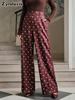 Wide Leg Pants for Women - Dot Casual High Waist Trousers