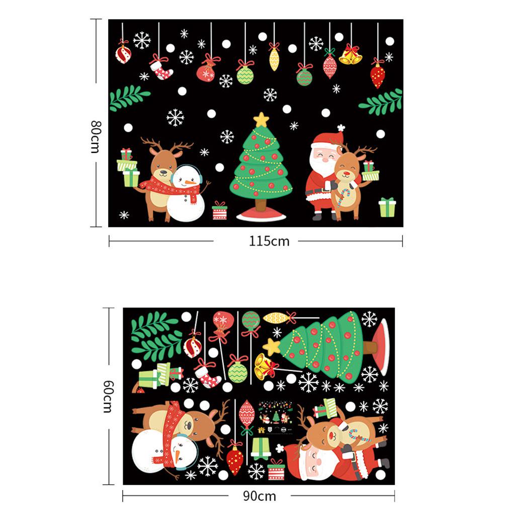 Nuovi regali di Natale per bambini Adesivi per porte e finestre Decorazione Vetrina Scenario Disposizione Fiocchi di neve Babbo Natale Alce Pupazzo di neve Adesivi murali
