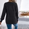 Women's Casual Solid Color Hollow  Long Sleeve Cardigan Mid-Length Sweater Jacket