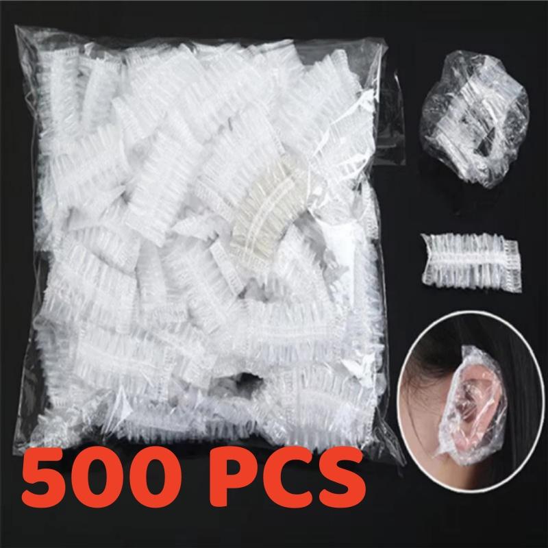 1-500pcs Disposable Hair Dye Earmuff Waterproof Ear Cover Baking Oil Wash Shower Bathing Barber Hairdressing Cleaning Accessorie