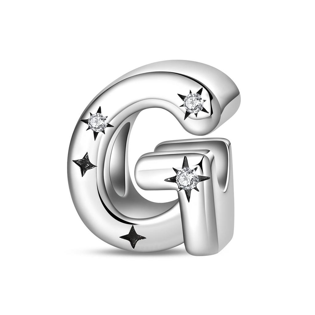 Copper Original 26 Alphabet A-Z Letters Charms Star Zircon Beads Fit Diy Bracelet Fashion Birthday Jewelry For Women Gifts