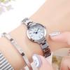 GEDI Luxusmarken-Uhr Damen Mit Diamanten besetzte Studentenuhren Wasserdicht Silbernes Armband Damenmode Quarz-Armbanduhren Geschenk