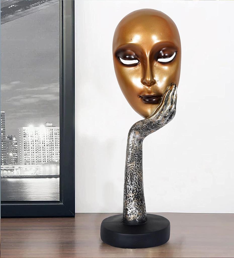 Presents New Lady Face Golden Showpiece, Perfect for Living Room, Entrance of Your Home or Office