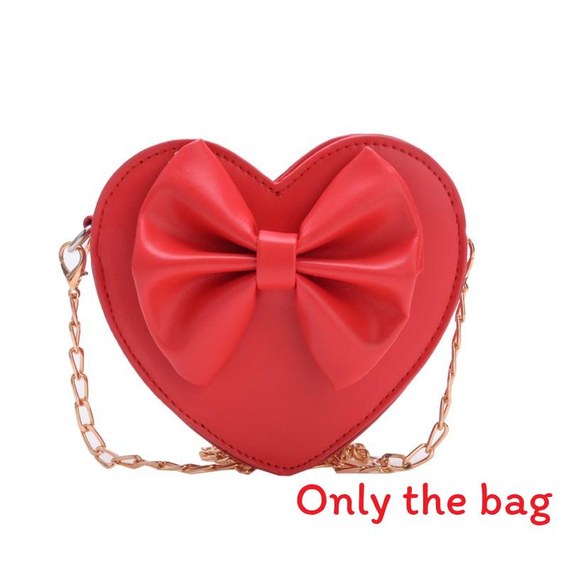 Solid Knot Butterfly Color Heart Shaped Children Crossbody Bag For Daily Use