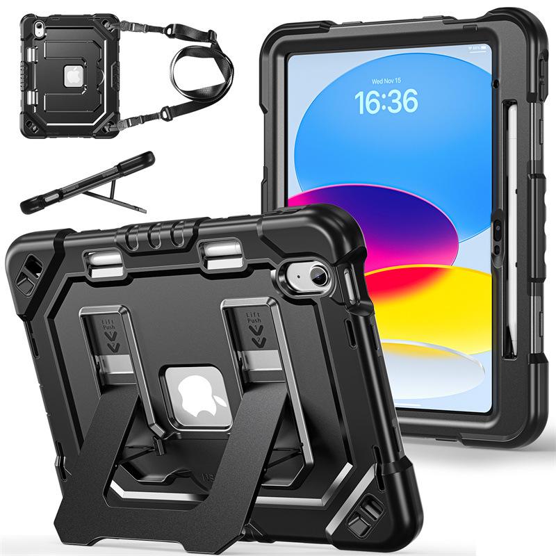 iPad 10th/11th Gen Pro 11 Invisible Folding Stand Anti-drop Protective Strap Case