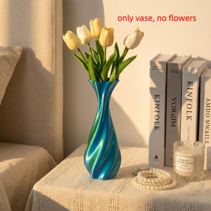 3D Printed Gradient Flower Vase Unique Twisted Design Modern Vase for Living Room Coffee Table Floral Arrangement Decor