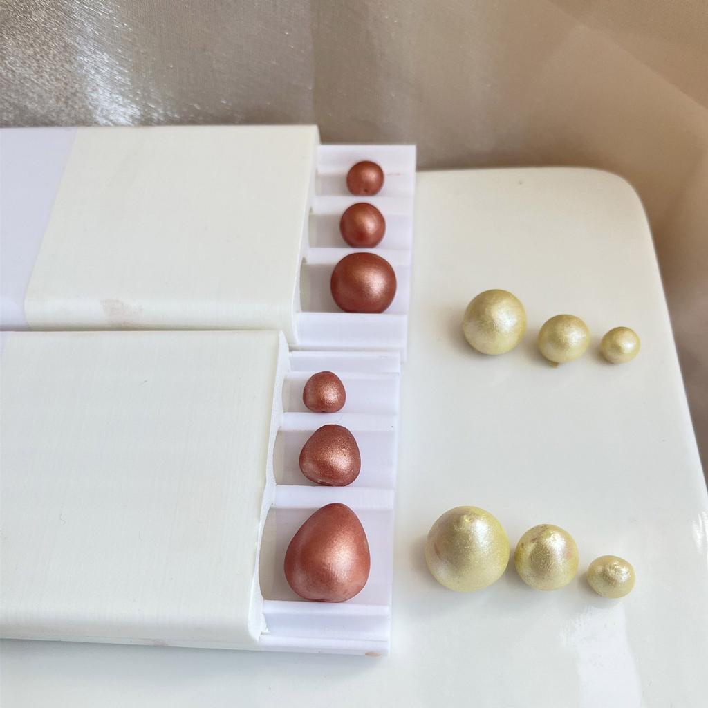 Polymer Clay Perlenroller zum Basteln von runden und eiförmigen Perlen mit 3 Größenoptionen Schmuckherstellungswerkzeug Langlebige PLA-Form