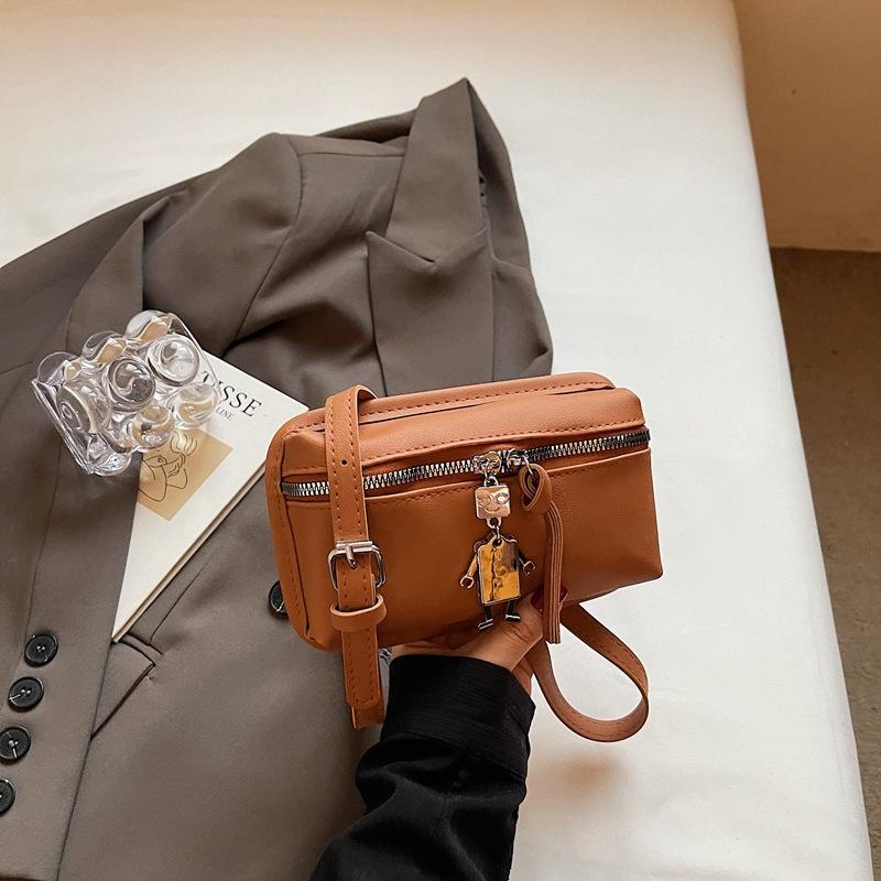 

Летняя новая модная сумка-ланчбокс, универсальная сумка-тоут, модная простая сумка-мессенджер, маленькая квадратная сумка, женская сумка коричневый