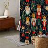 Vintage Christmas Nutcracker Floral Colorful Ball Shower Curtain, Window Curtain With 12 Hooks Curtain For Windows