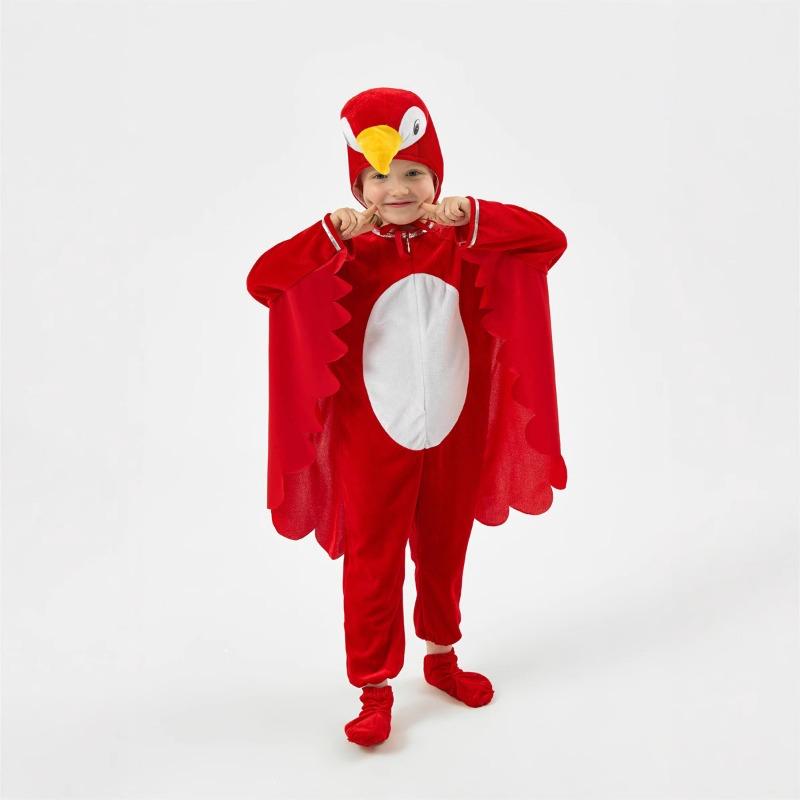 

Новый мультяшный костюм животного детский костюм для выступления красный попугай фиолетовый попугай комбинезон набор 100CM