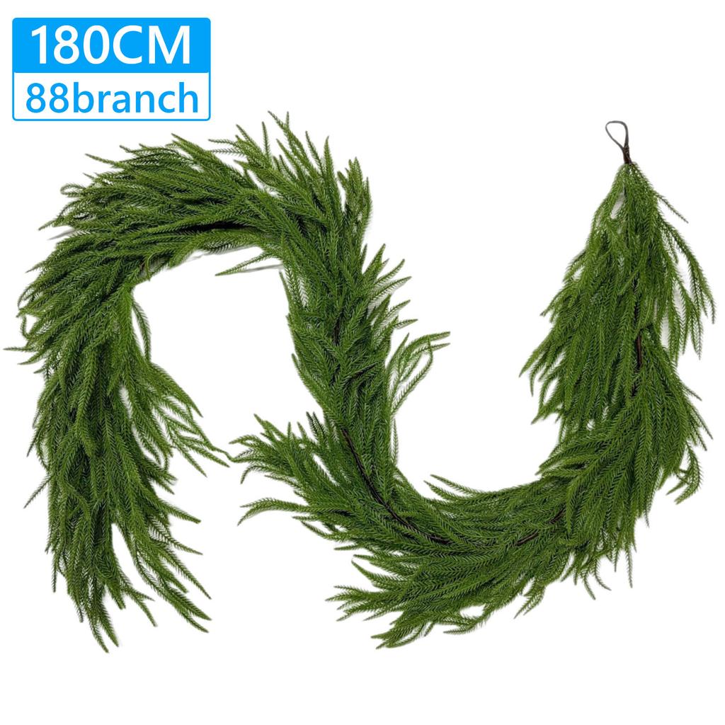 Norfolk Pine Garland Multi-Purpose Realistic Christmas Garland Hanging Pine Decorative Garland for Mantle Fireplace Table