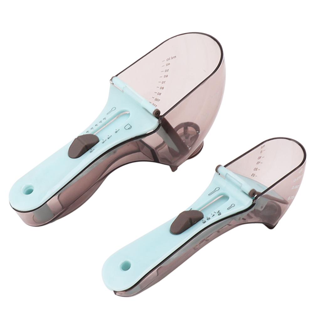 2PCS Adjustable Measuring Spoon Plastic Measuring Scoops Cups for Baking Cooking Accessories