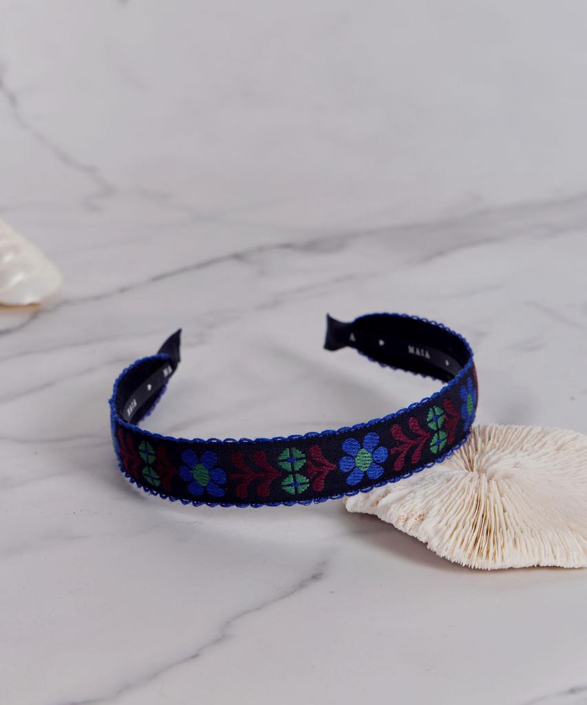 Maia Flower Headband P-Navy