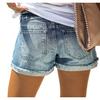 Modne Dziurawe Łączone Tkaniny Jeansowe Szorty Damskie Zagięte Nogawki Spodnie Trzy Czwarte Damskie Codzienne Trend Streetwear Mini Dżinsy