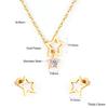 Elegant Gold Earrings And Necklace Set Delicate Women's Jewelry Collection