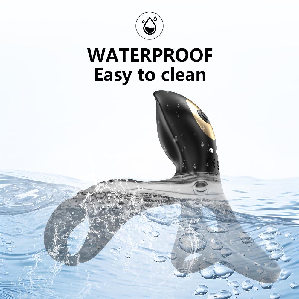 Three-pronged Silicone Vibrating Cock Ring with Wireless APP Remote Control