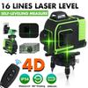 16 Line Laser Level Green Laser Level Line 4D Self-Leveling 360 Horizontal Vertical Cross Super Powerful Laser Level Remote Control 4000mAh Battery