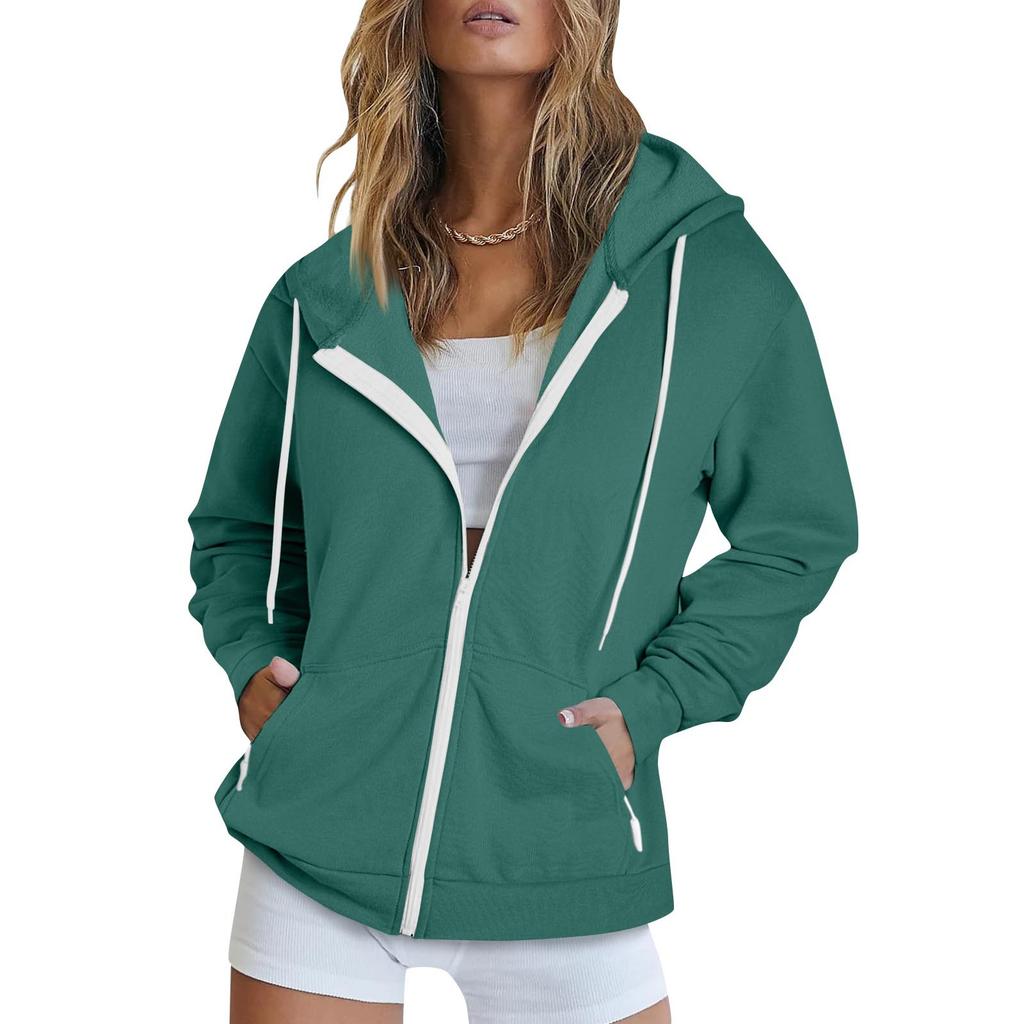 Cross-border 2026 new men's and women's sports hooded sweatshirts, European and American style casual cardigans, zipper-style tops wholesale